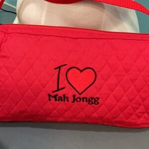 Red “I ❤️ MahJongg” tile bag